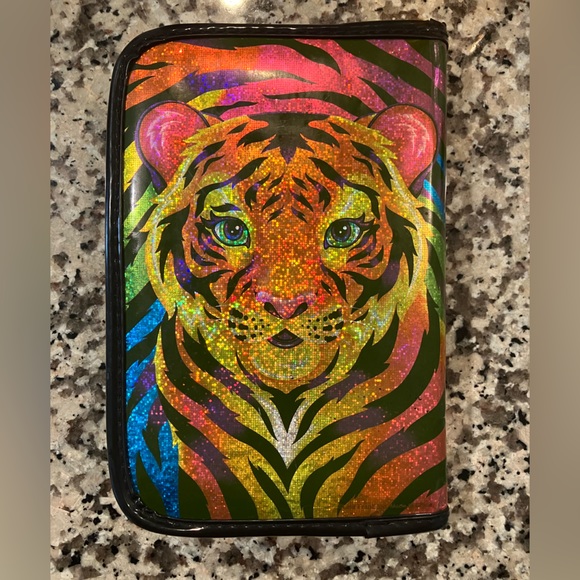 RARE Vintage Lisa Frank Tiger Mini Zip Planner, Mirror + Notepad - Picture 10 of 10